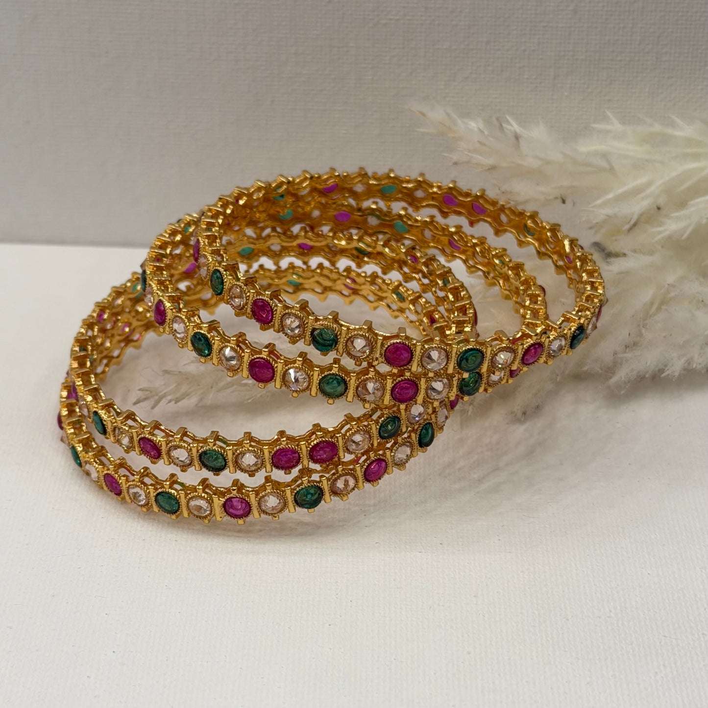 Kemp Ruby Green Bangles