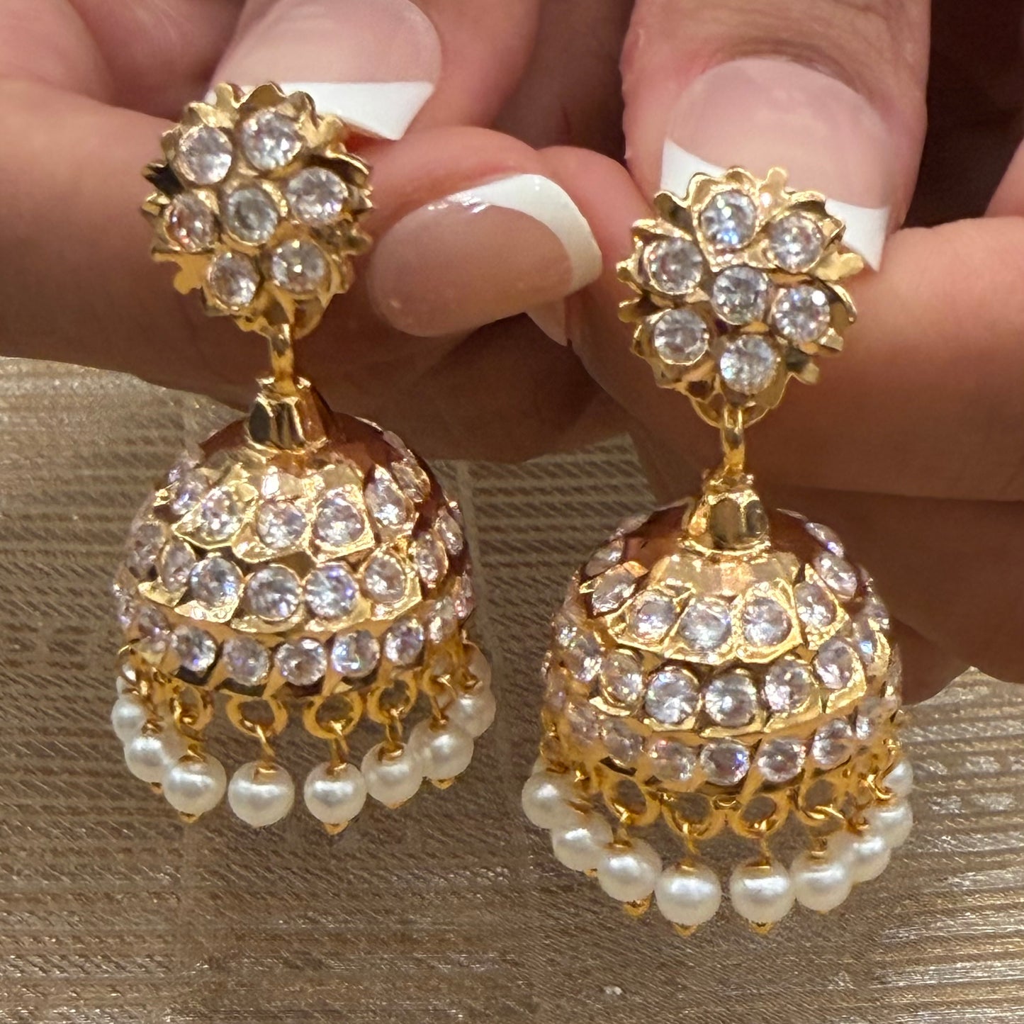 Gold and pearl earrings