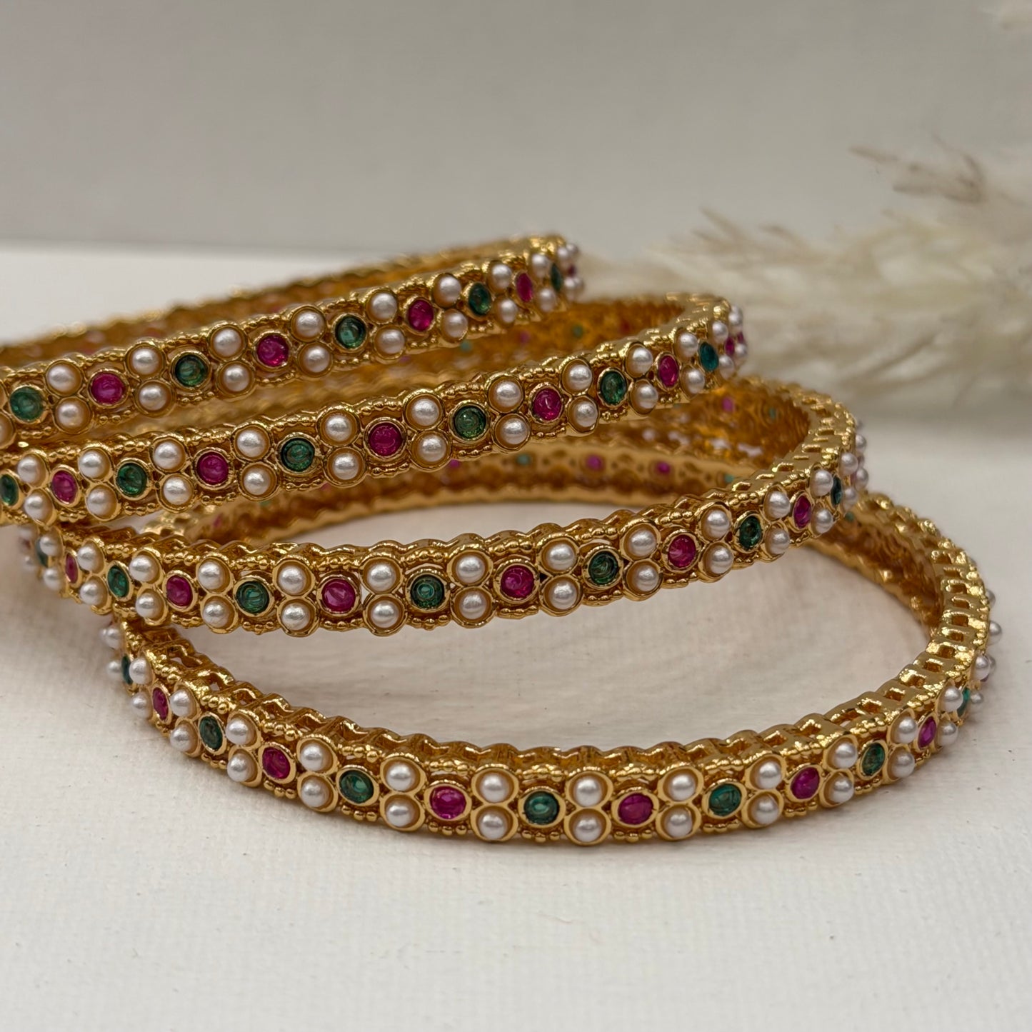 Kemp Ruby Green Bangles