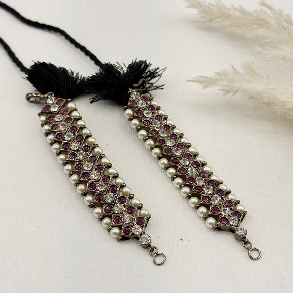 Oxidized Akaru Ear Chains