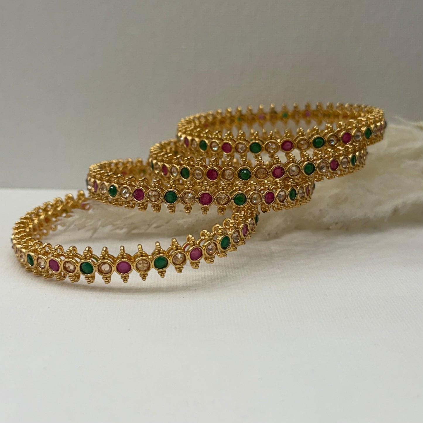 Kemp Ruby Green Bangles