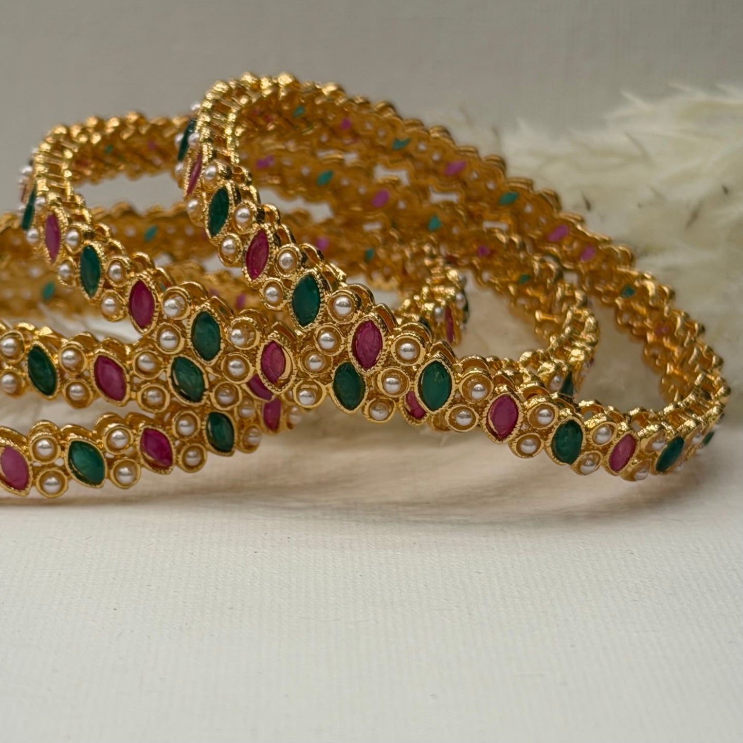 Kemp Ruby Green Bangles