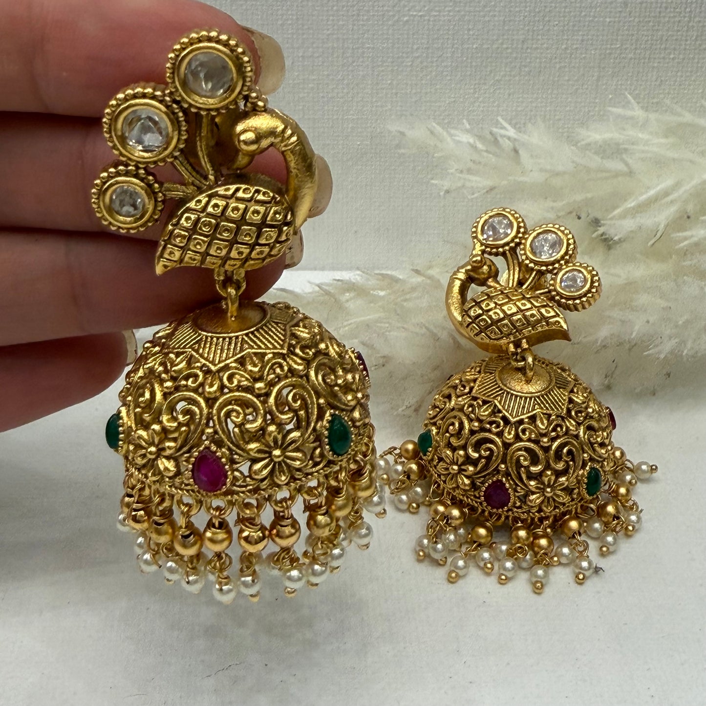 Traditional Peacock Kemp Earrings