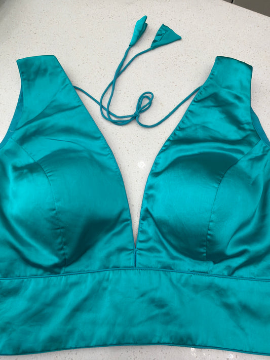 Deep V-Neck Sleeveless Blouse