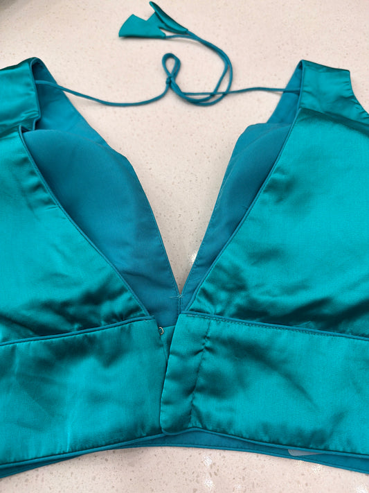 Deep V-Neck Sleeveless Blouse