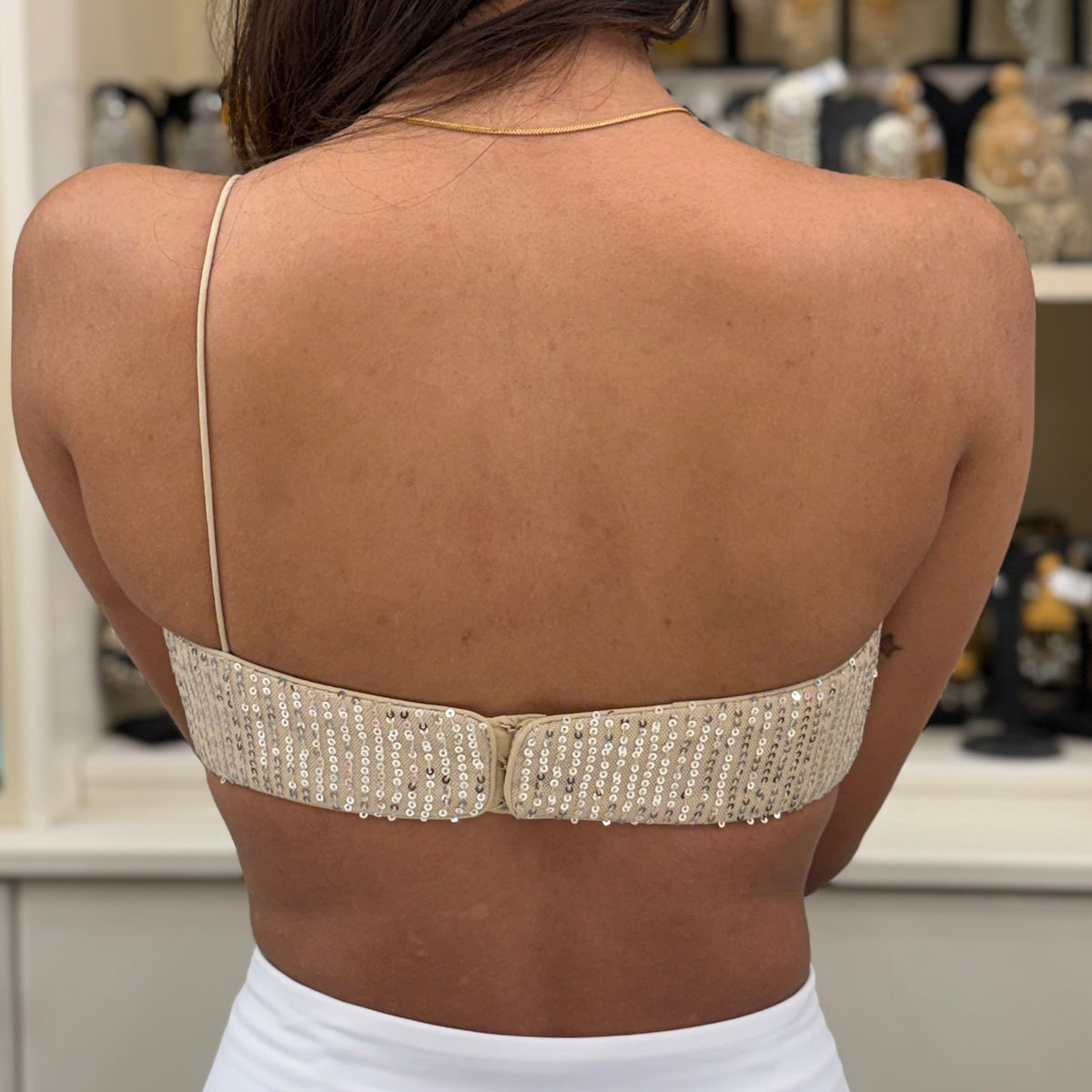 One Shoulder Sequin Blouse