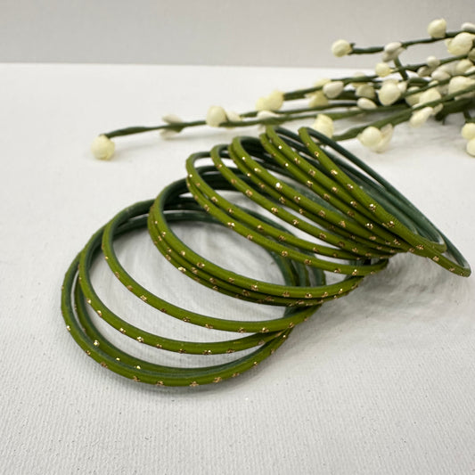 Gold Dotted Bangles - Matte Finish