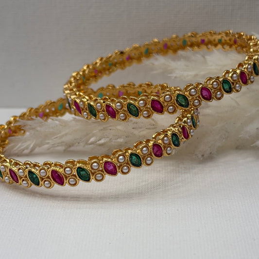 Kemp Ruby Green Bangles