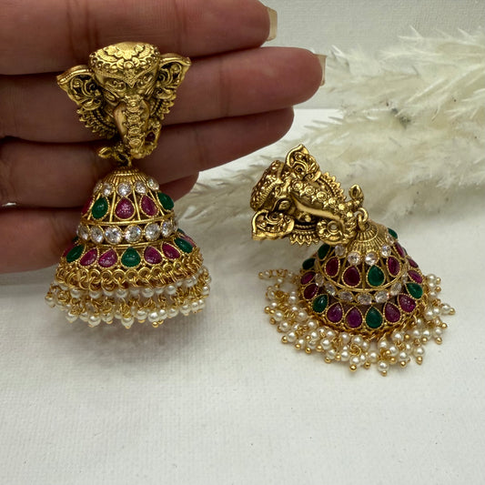 Traditional Elephant Kemp Earrings