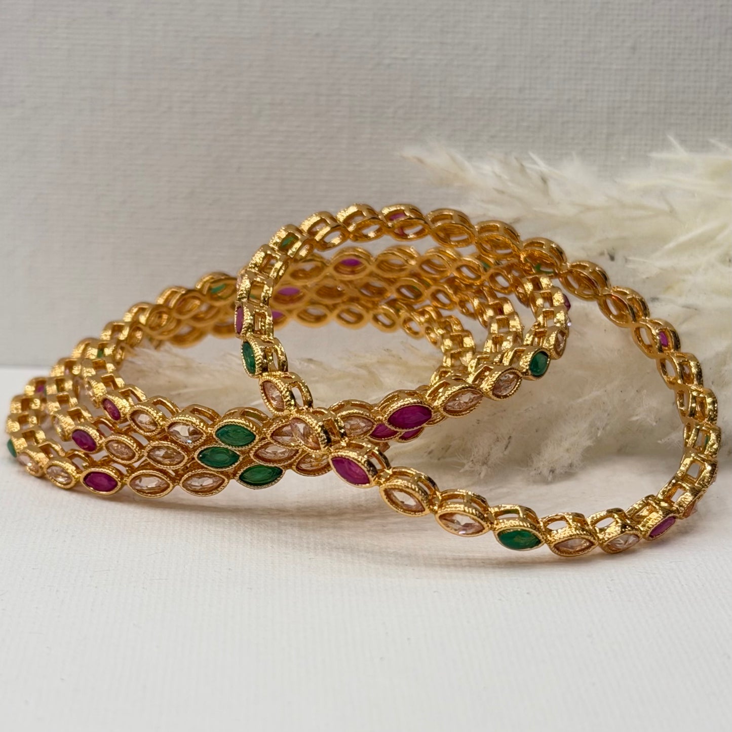 Kemp Ruby Green Bangles