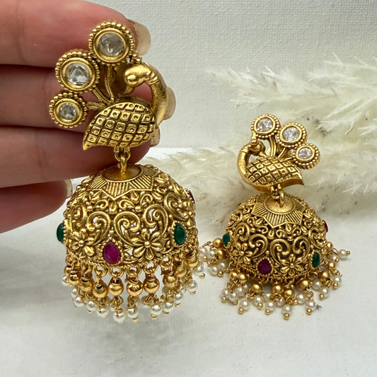 Traditional Peacock Kemp Earrings