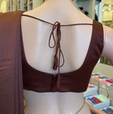 Dark Brown Sleeveless Blouse