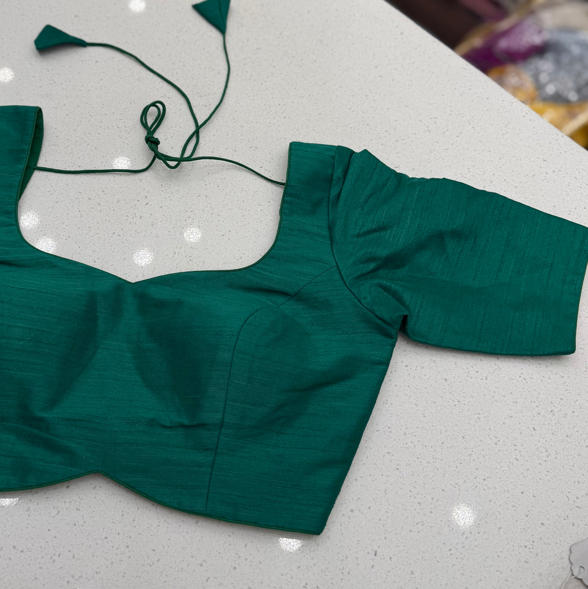 Sweetheart Elbow Sleeve Blouse