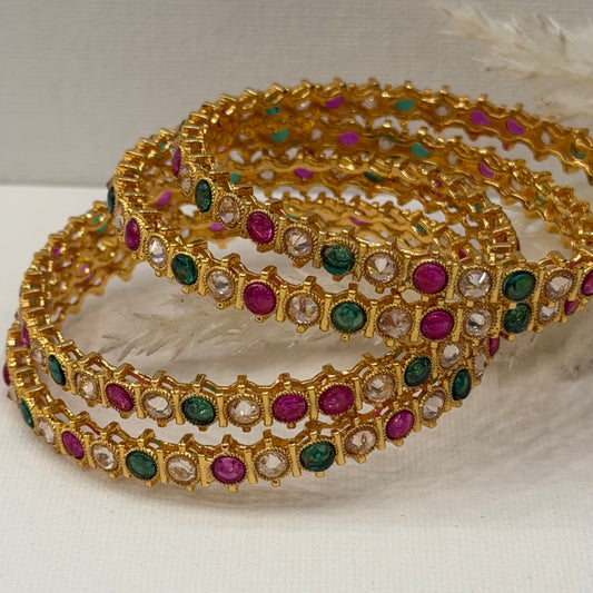 Kemp Ruby Green Bangles