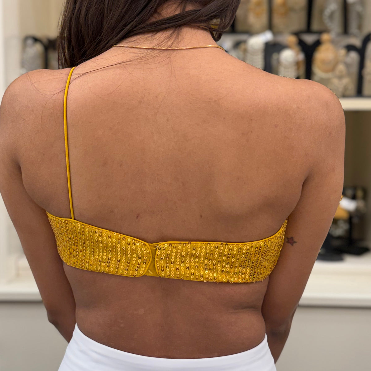 One Shoulder Sequin Blouse