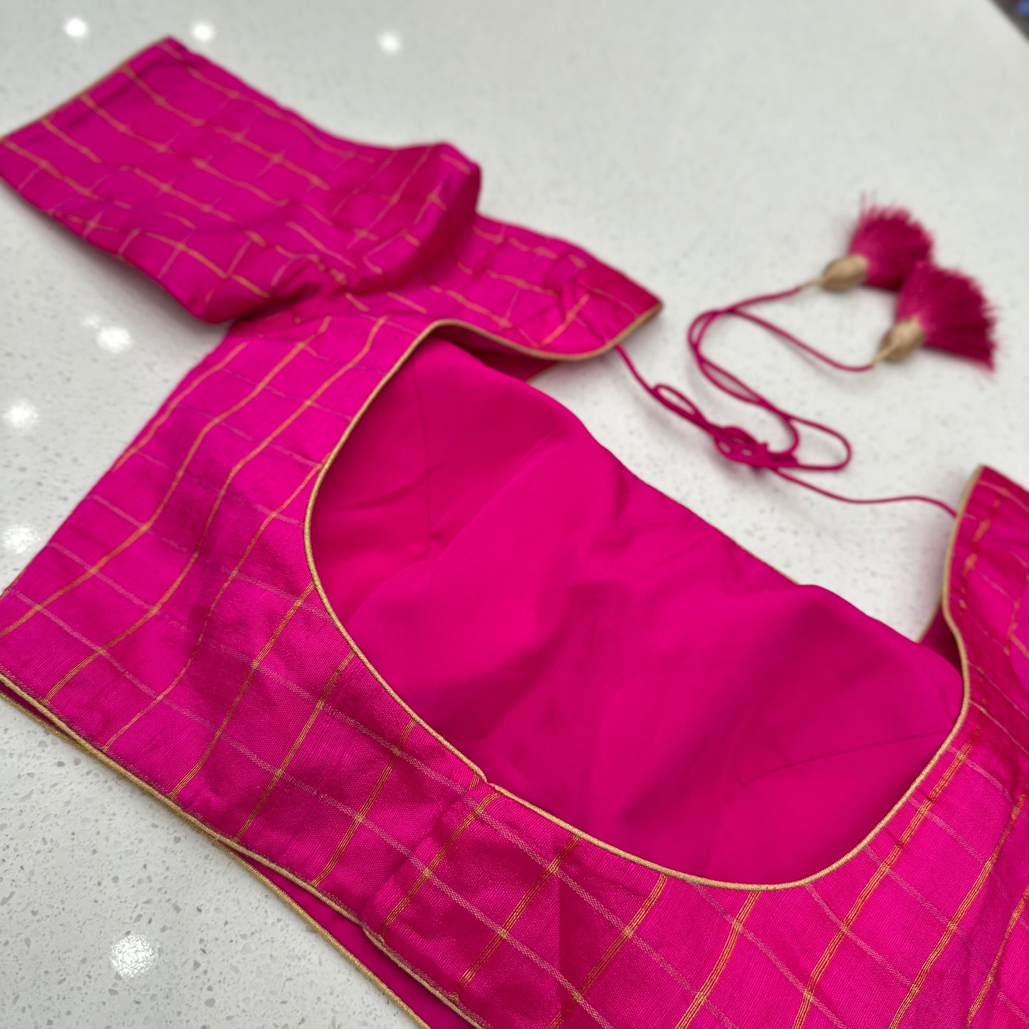 Pink Elbow length Blouse