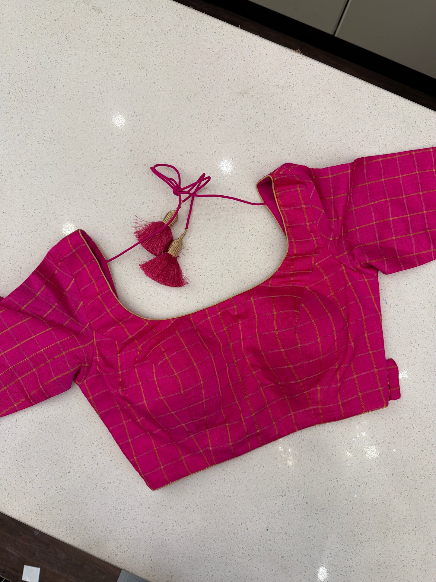 Pink Elbow length Blouse