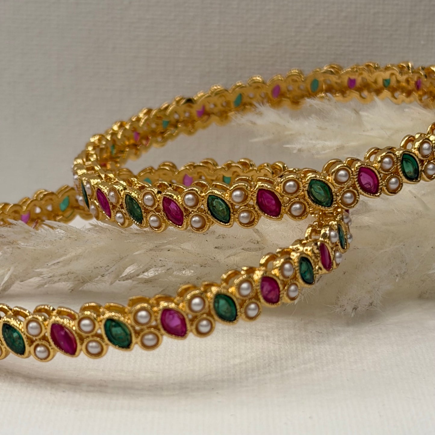 Kemp Ruby Green Bangles