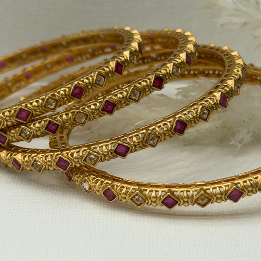 Kemp Ruby White Bangles