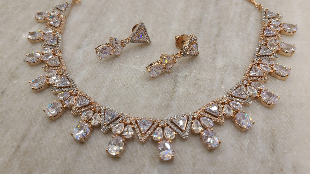 Rose gold necklace set
