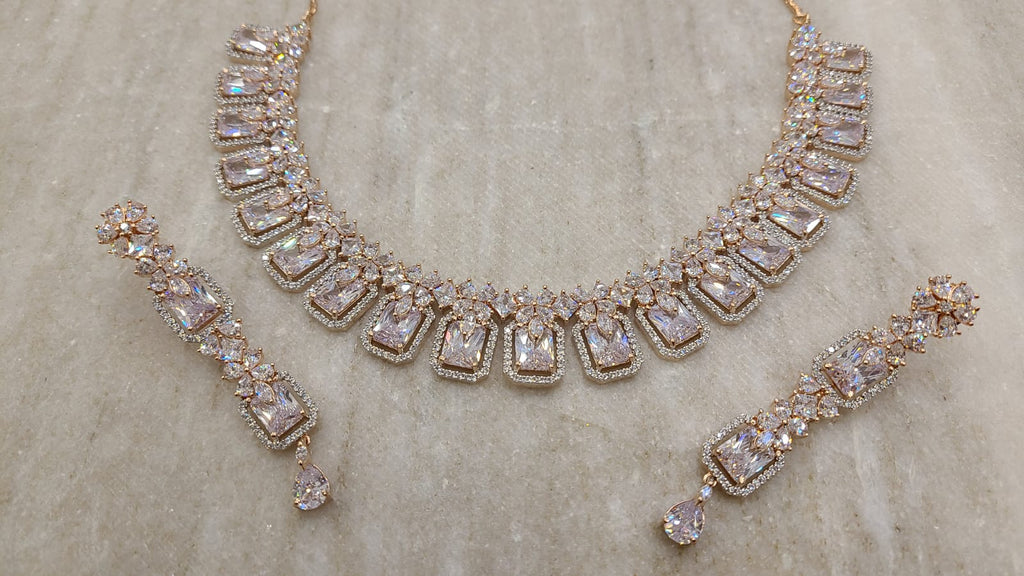 Rose gold necklace set