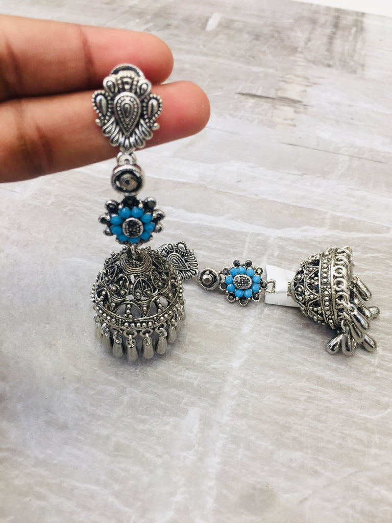 Silver jhumka