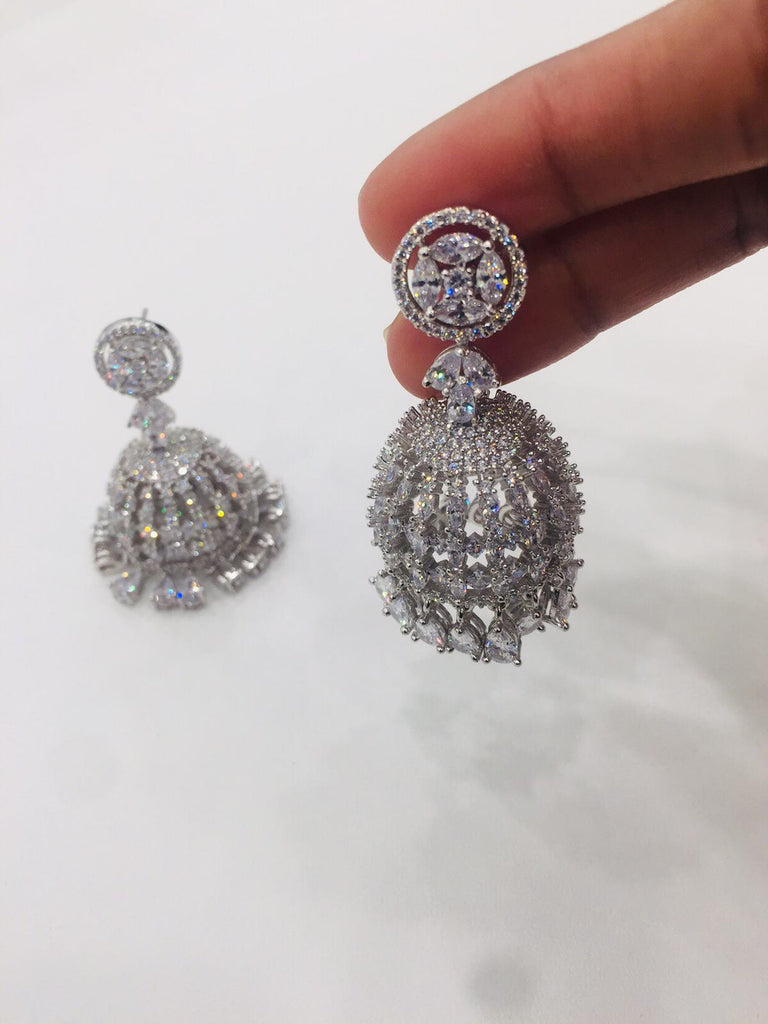 Rhodium jhumkas
