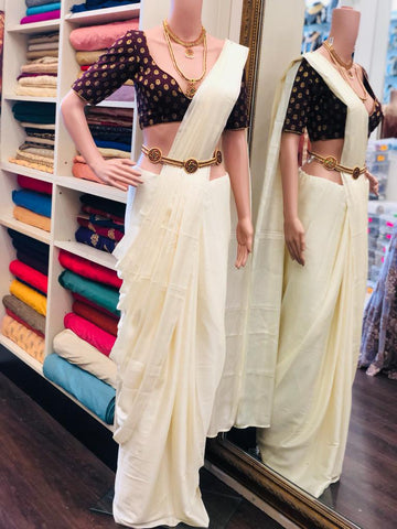 Plain saree