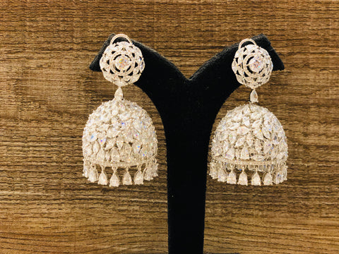 Rhodium jhumkas