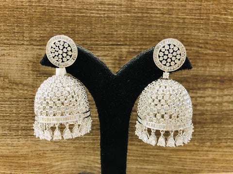 Rhodium jhumkas